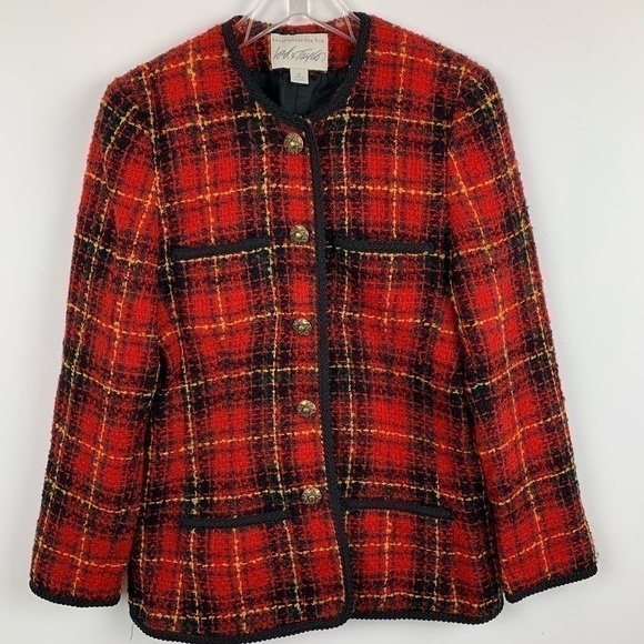 VINTAGE Lord&Taylor Bouclé Knit Jacket Size10 - Picture 1 of 9